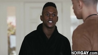 Gay escort fucks a black straight guy's anal hole - first time gay sex