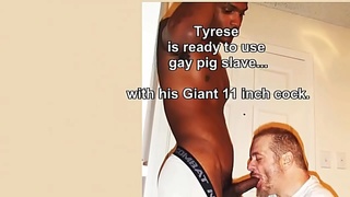 I let my slave have big black cock Str8Thug Str8ThugMaster pig loves making big dick spit b. gravy