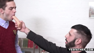 Father punishes y. altar boy with his big hard cock in Church